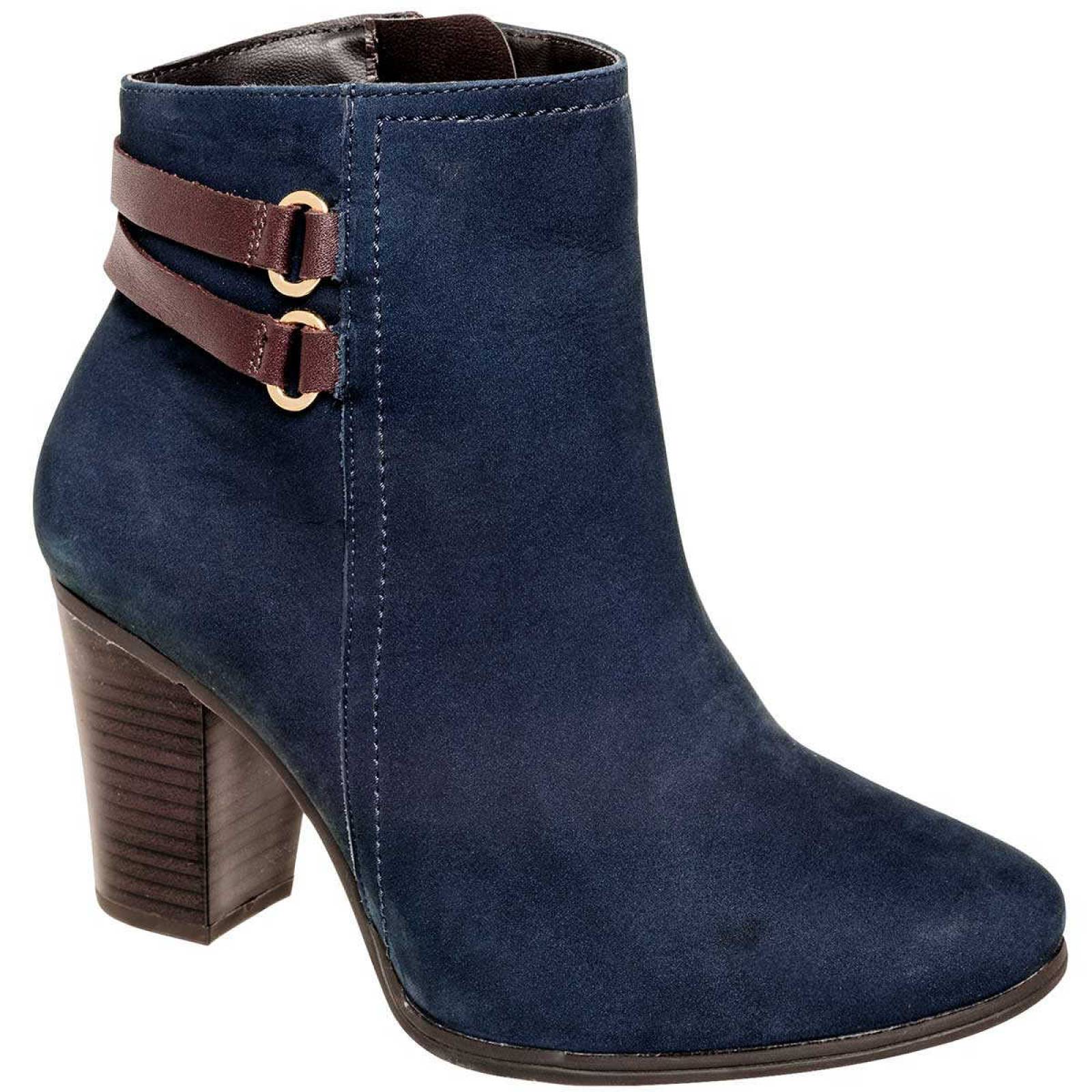 Bot?n con tac?n Exterior Vacuno Azul de Flexi