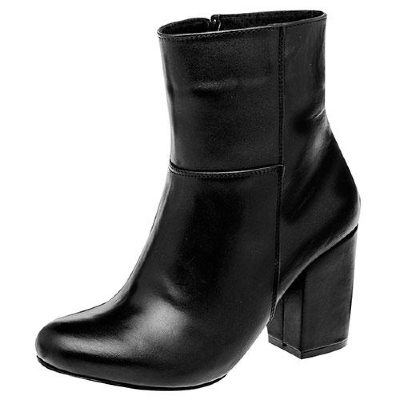 Bot?n con tac?n Exterior Piel Negro de RBCOLLECTION