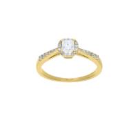 Anillo Bizzarro De Oro Amarillo 14K Con 44Pts De Diamante