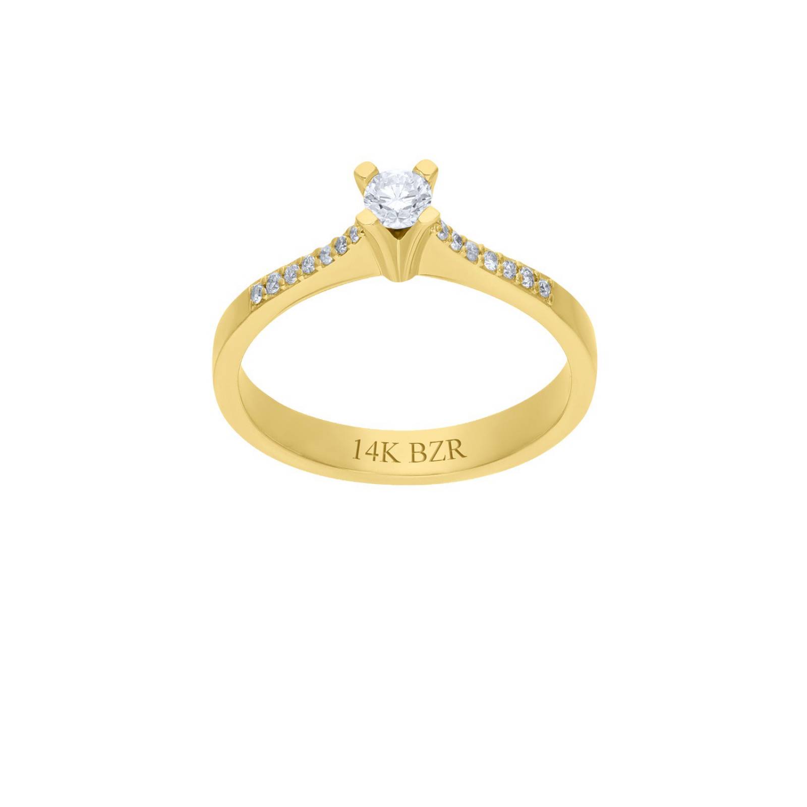 Anillo BIZZARRO de Oro Amarillo 14K con 21 Pts de Diamante