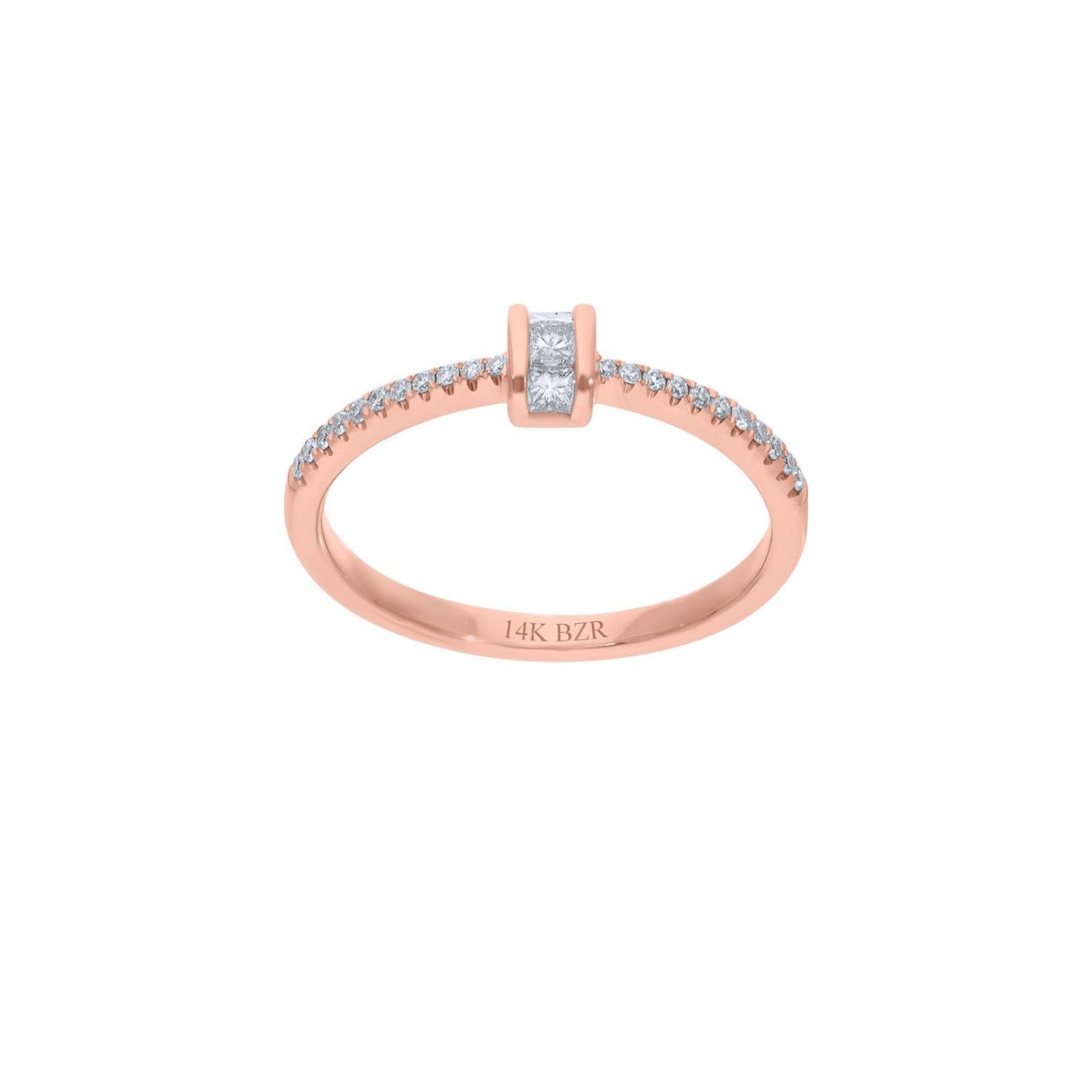 Anillo BIZZARRO Oro Rosa 14K con 22 Pts de Diamante