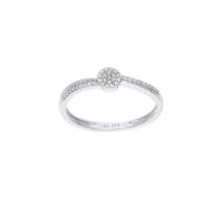 Anillo Bizzarro Oro Blanco 14K Con 12 Pts De Diamante