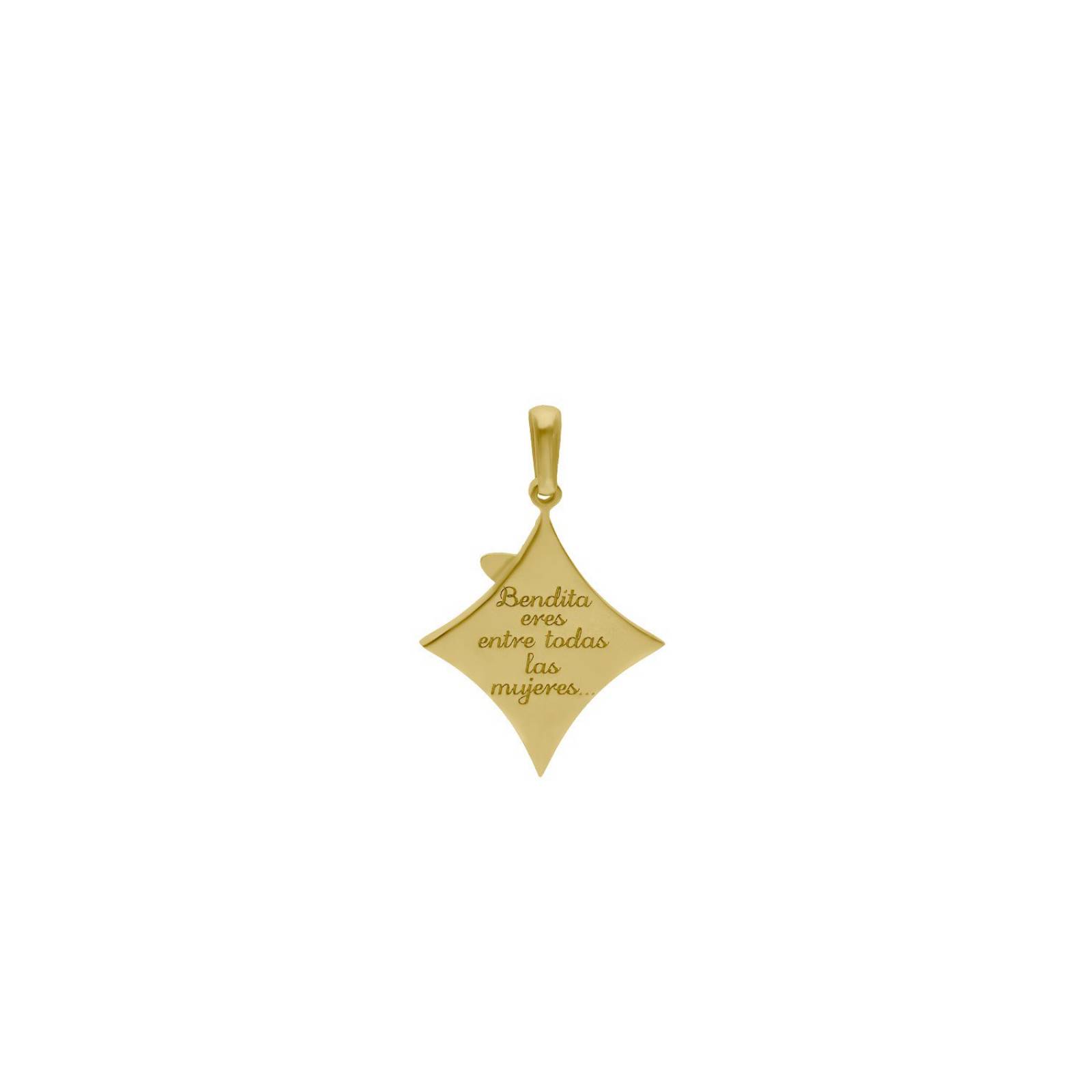 Medalla BIZZARRO Oro Amarillo 14K con Imagen de La Virgen