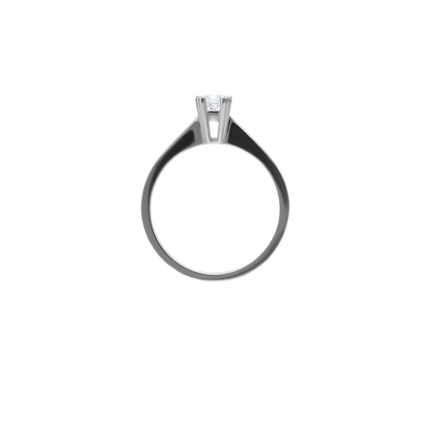 Anillo BIZZARRO Solitario de Oro Blanco 14K c/15 Pts de Diamante