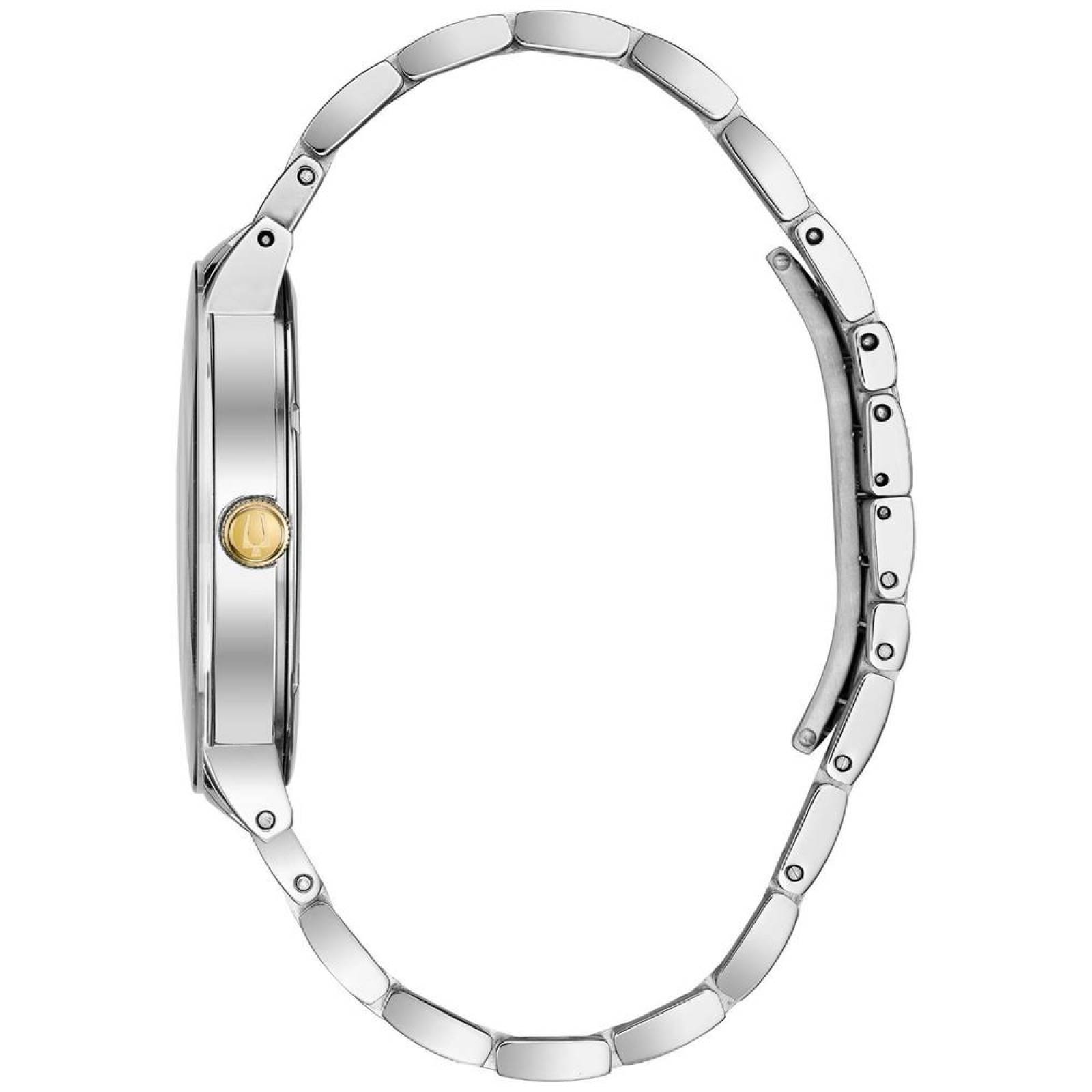 Reloj Bulova Diamantes Coleccion Modern para Caballero Mov de 3 Manecillas y Fechador 