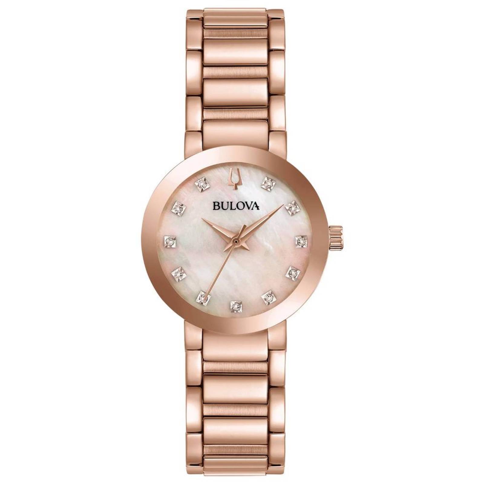 Reloj Bulova Diamantes para Dama 11 Diamantes Pvd Oro Rosa 