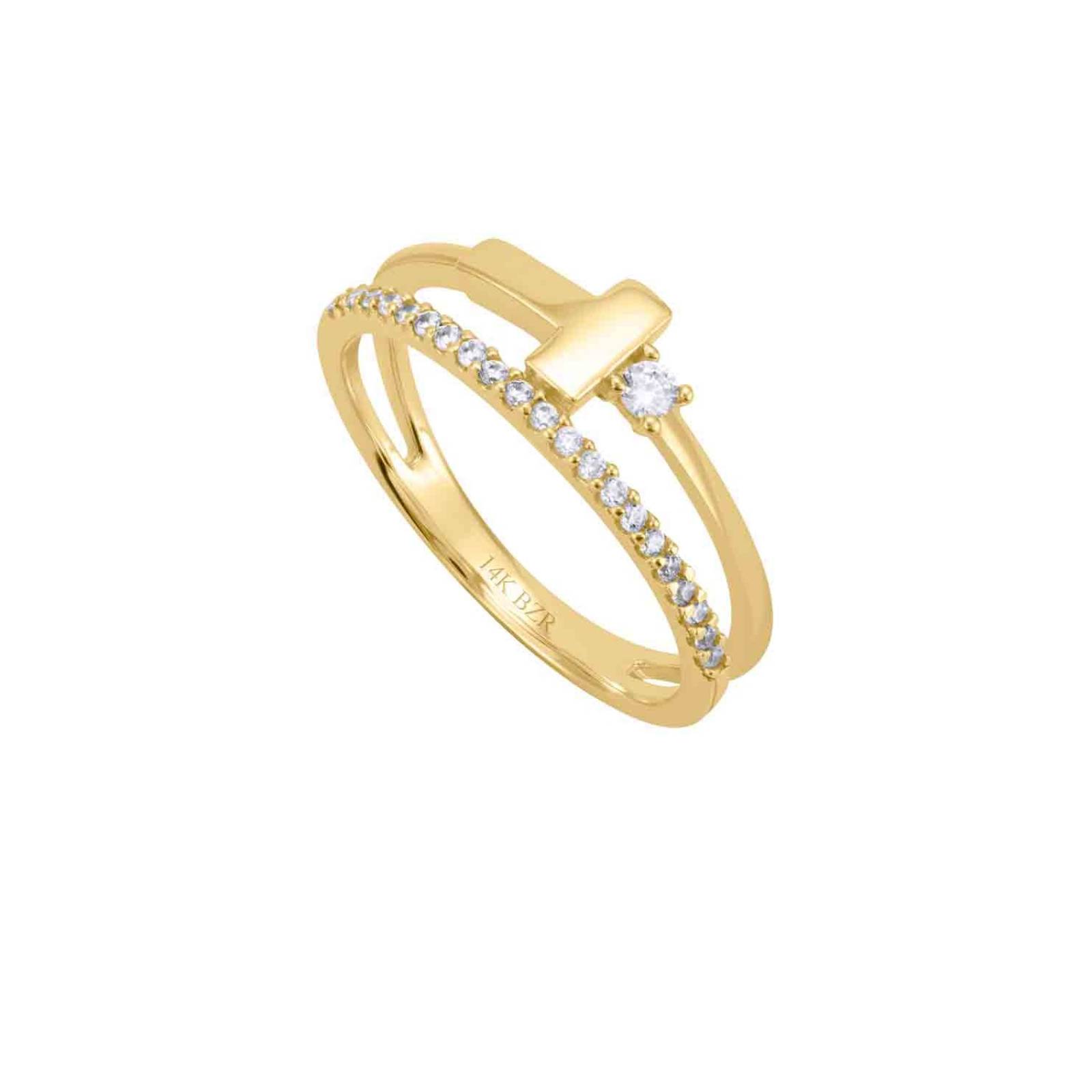 ANILLO DE ORO AMARILLO CON ZIRCONIAS