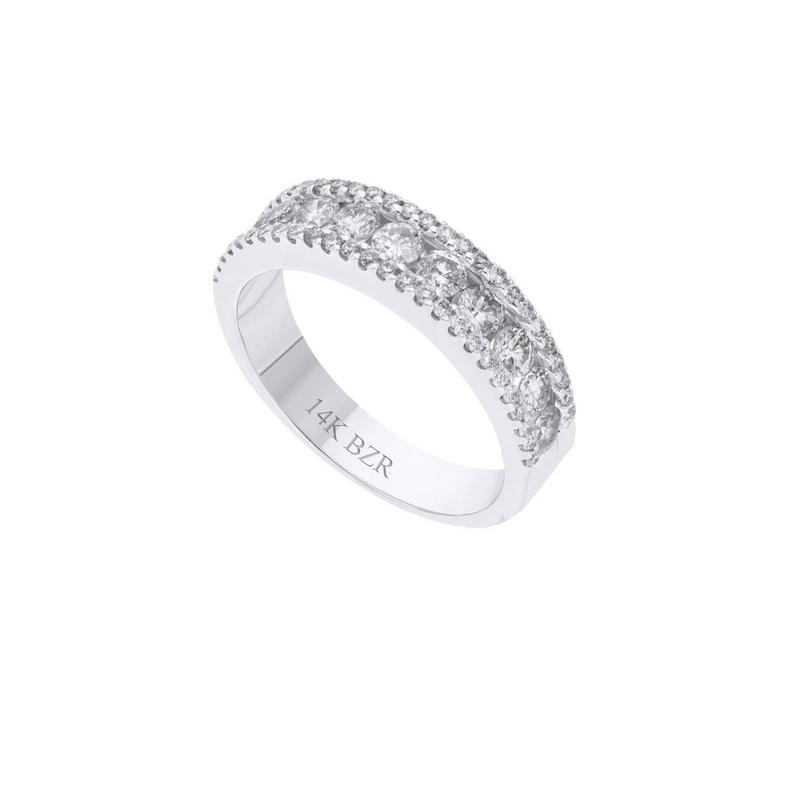 ANILLO DE ORO BLANCO 14K CON 132PTS DE DIAMANTE