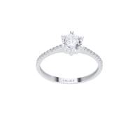 Anillo De Oro Blanco 14 K Con Zirconias