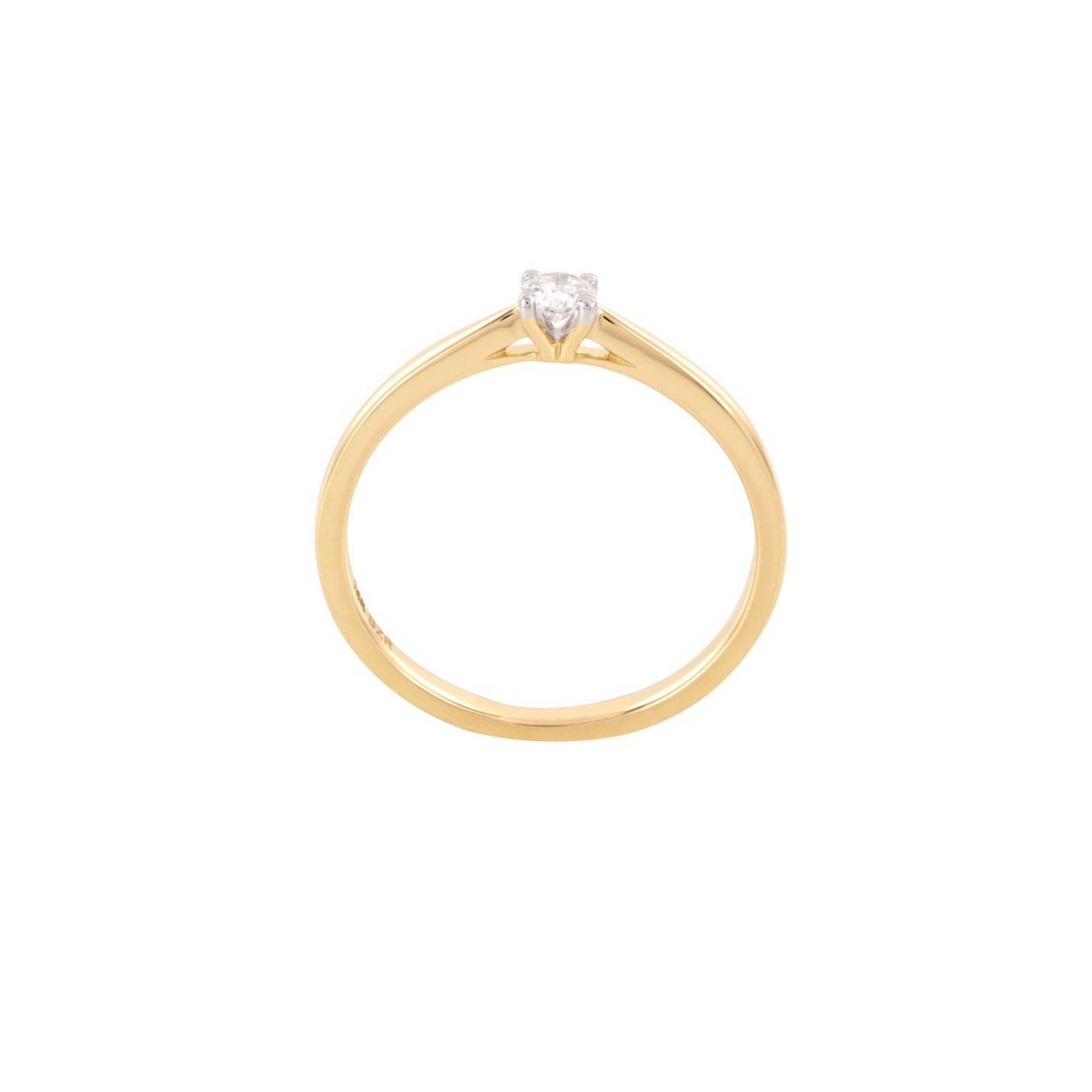 ANILLO DE COMPROMISO DE ORO AMARILLO CON 12 PTS DE DIAMANTE