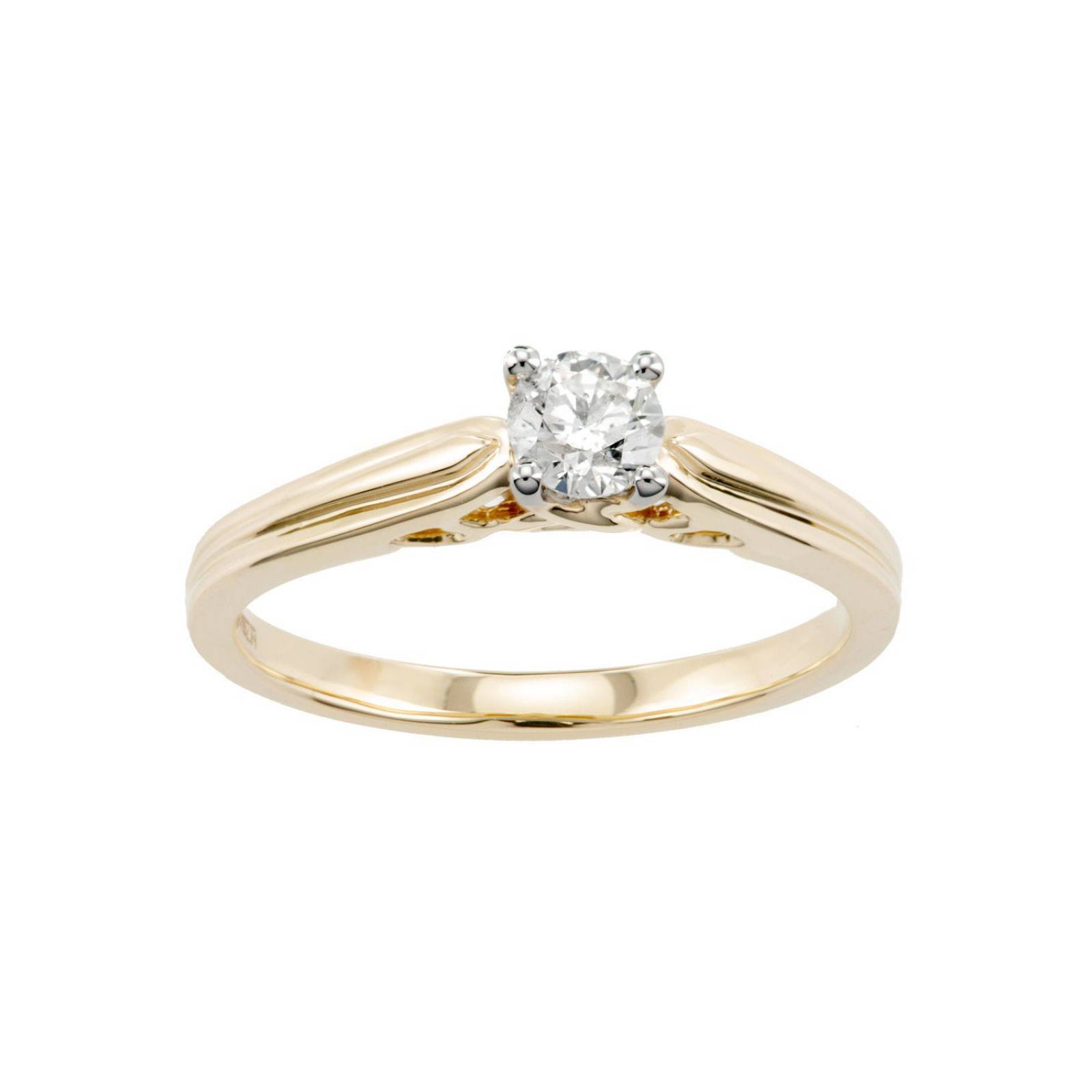 ANILLO DE COMPROMISO DE ORO AMARILLO CON 33 PTS DE DIAMANTE ANILLO DE COMPROMISO DE ORO AMARILLO CON 33 PTS DE DIAMANTE