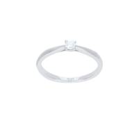 Anillo Solitario Oro Blanco 14K Con 12 Pts De Diamante