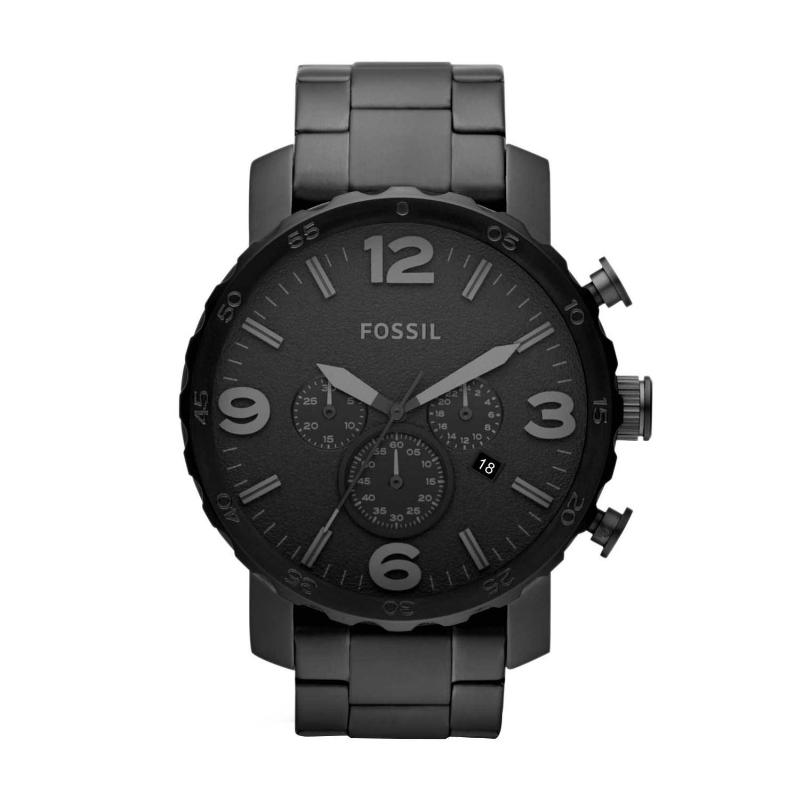 RELOJ FOSSIL NATE CHRONOGRAPH BLACK STAINLESS STEEL PARA CABALLERO