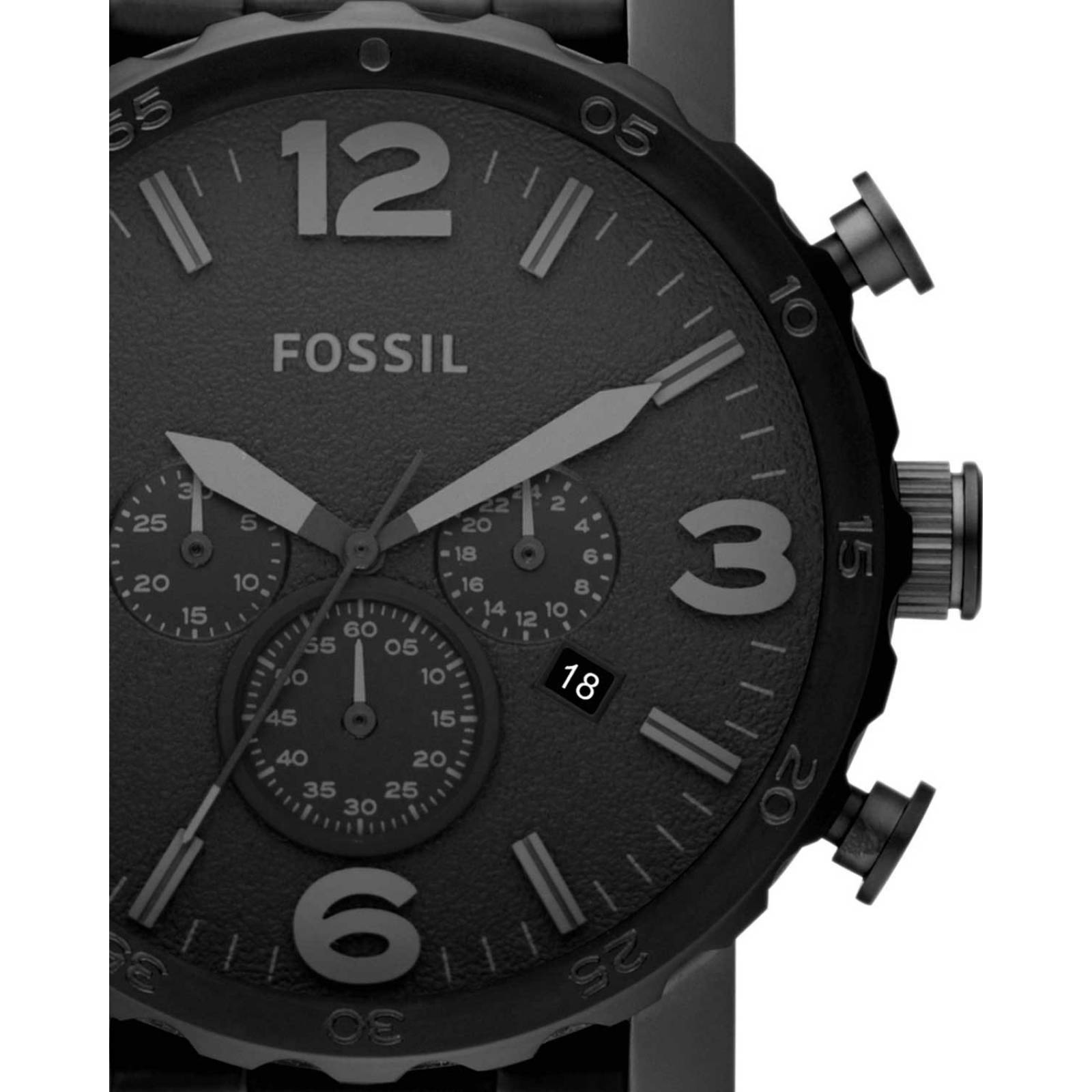 RELOJ FOSSIL NATE CHRONOGRAPH BLACK STAINLESS STEEL PARA CABALLERO