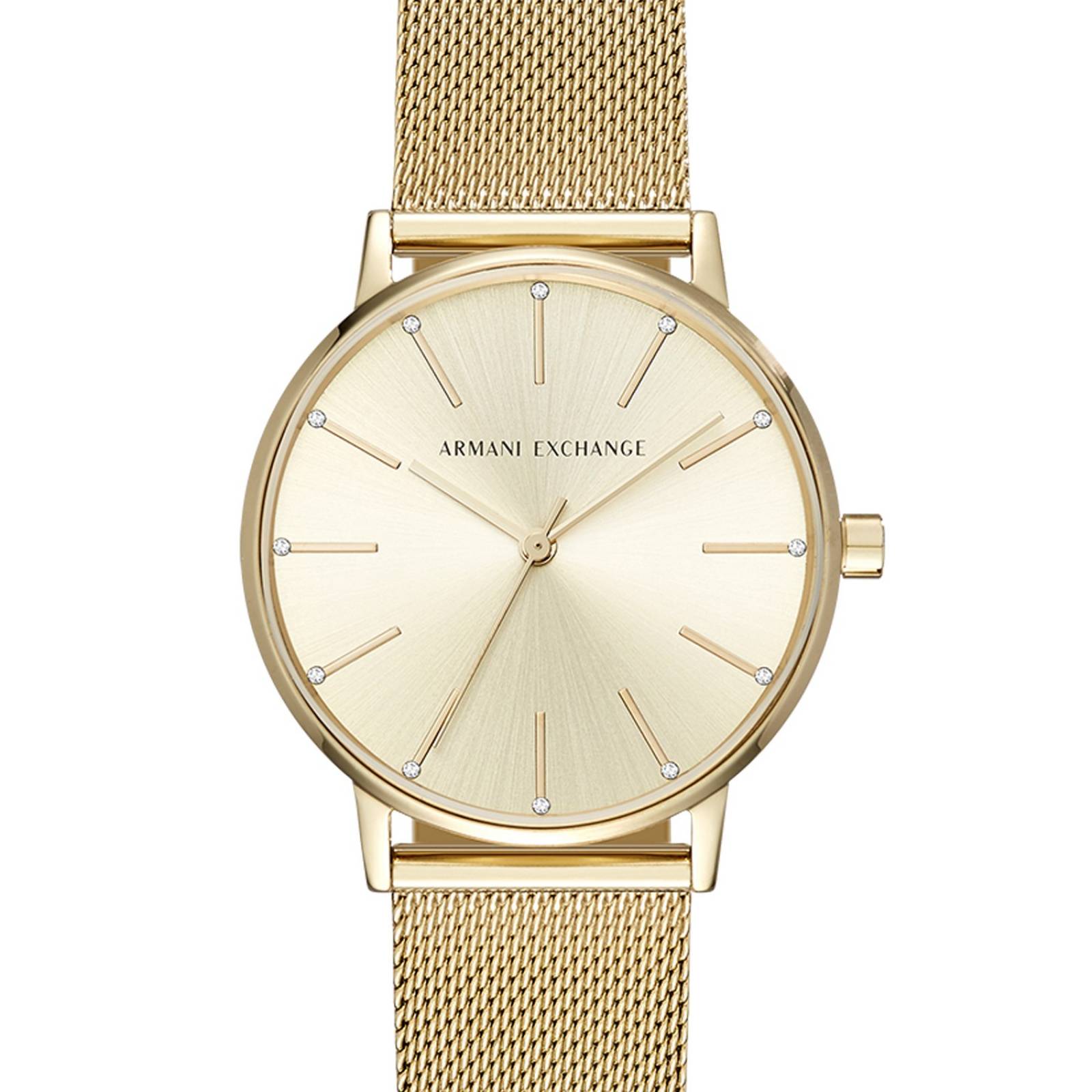 RELOJ ARMANI EXCHANGE DAMA,EXTENSIBLE  ACERO DORADO,CARATULA DORADO,ANALOGO