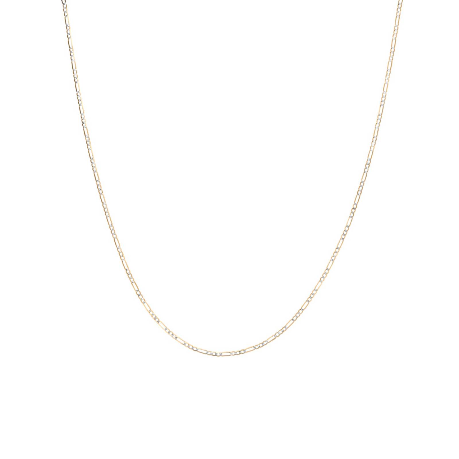 CADENA BIZZARRO DE ORO AMARILLO CON DIAMANTADO PLATINADO DE 14K 55CM CAL 40