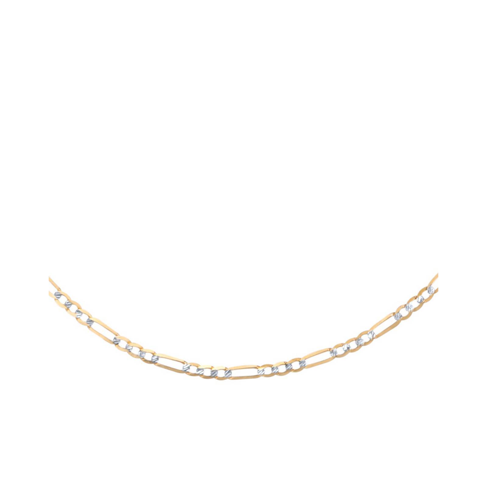 CADENA BIZZARRO DE ORO AMARILLO CON DIAMANTADO PLATINADO DE 14K 55CM CAL 40