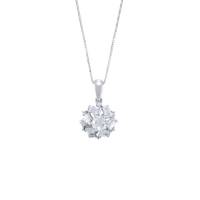 Dije Bizzarro Con Cadena Oro Blanco 14K Con Topacio