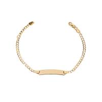 Esclava Bizzarro De Oro Amarillo Con Diamantado Platinado De 14K 16Cm Cal 65