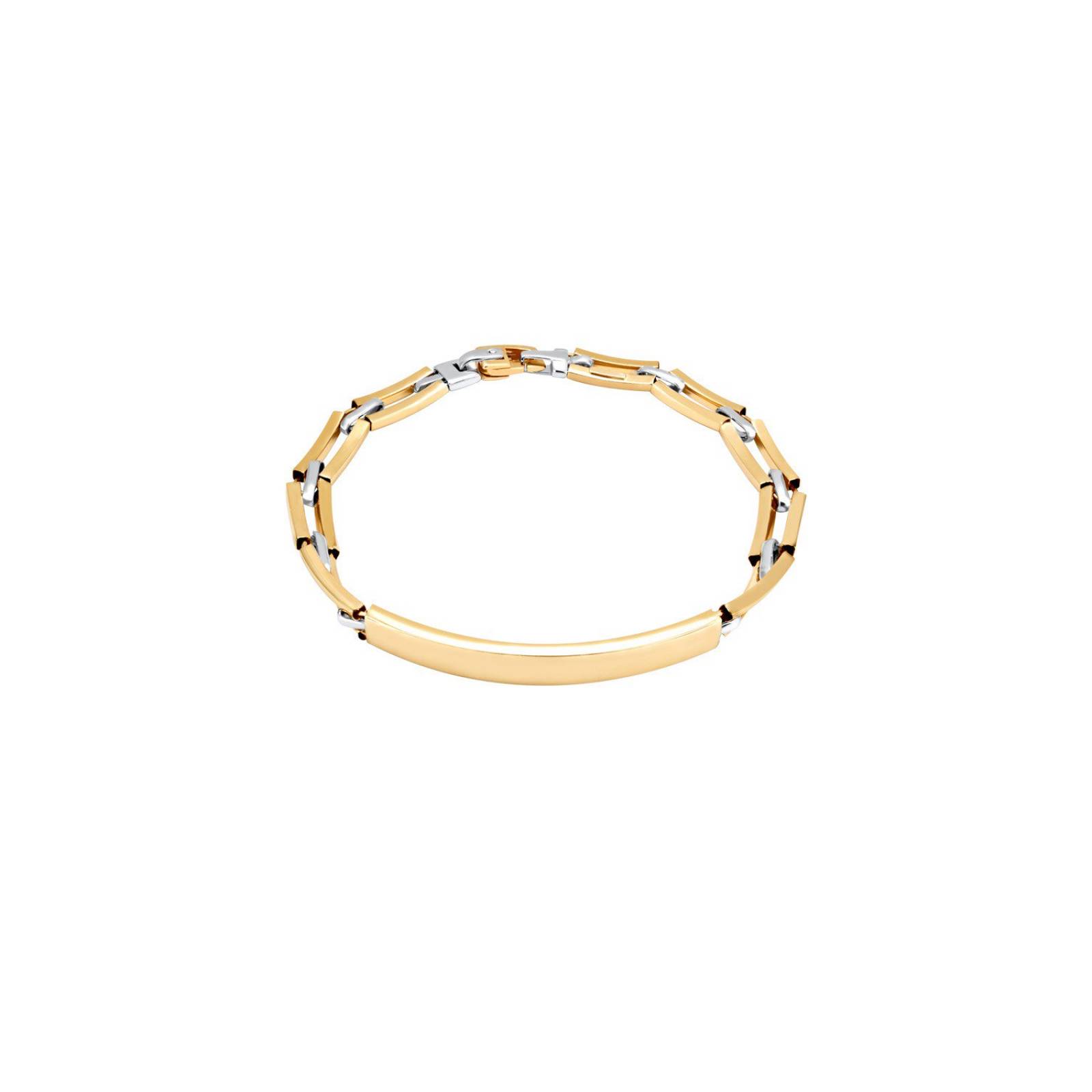 ESCLAVA BIZZARRO ORO AMARILLO Y BLANCO 14K