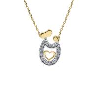 Gargantilla Bizzarro De Oro Amarillo 14K Con Platinado Y Zirconias