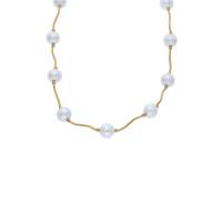 Gargantilla Bizzarro Oro Amarillo 14K Con Perlas