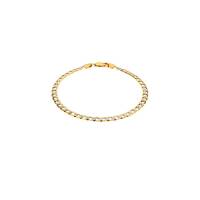 Pulsera Bizzarro De Oro Amarillo Con Diamantado Platinado De 14K 18.5Cm Cal 100