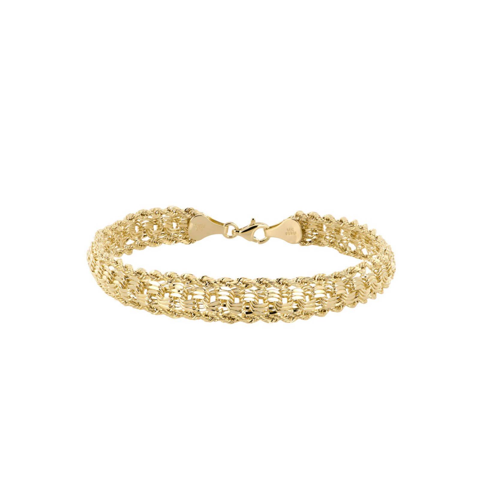 PULSERA BIZZARRO DE ORO AMARILLO DE 14K DE 18.5 CM