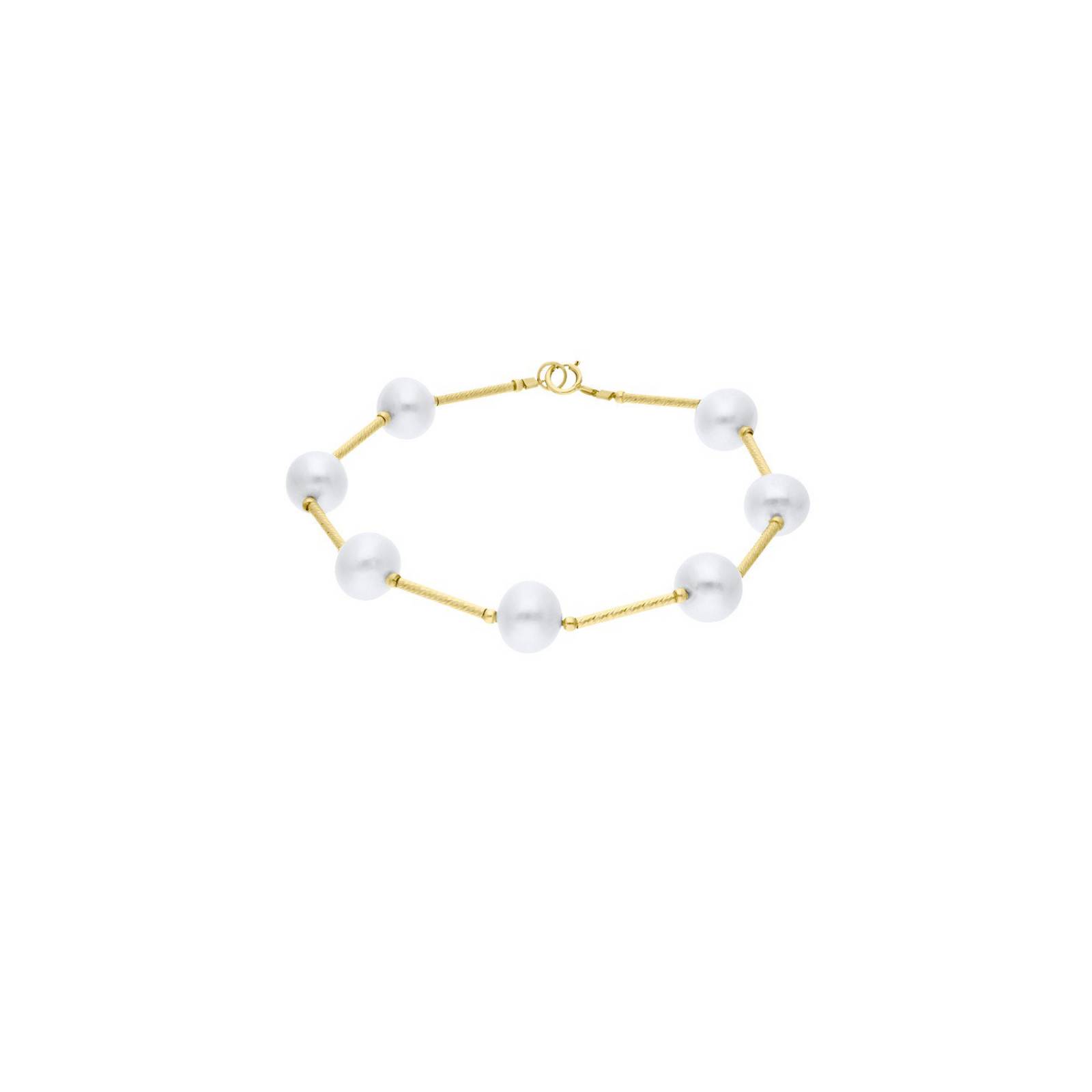 PULSERA BIZZARRO ORO AMARILLO 14K CON PERLAS