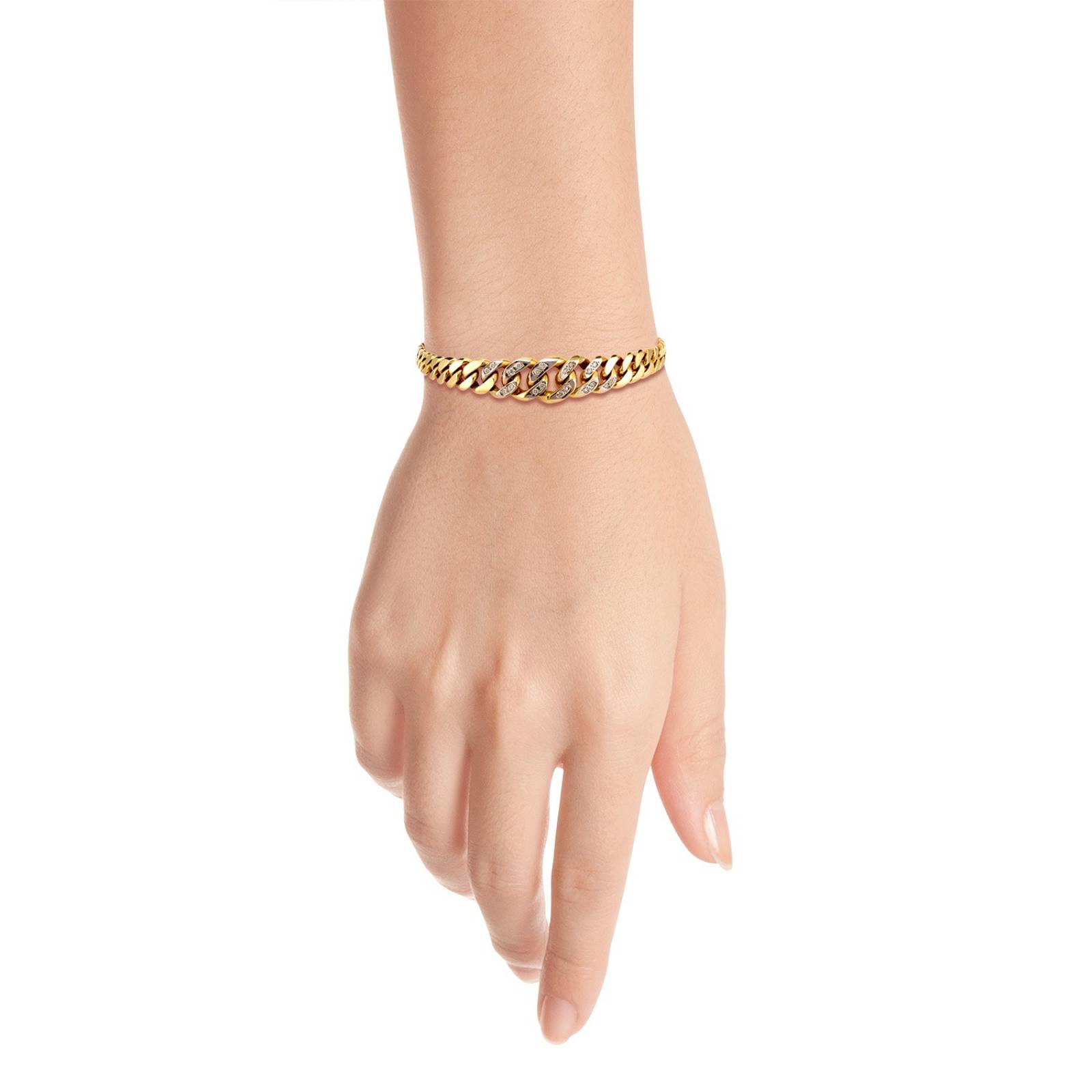 PULSERA BIZZARRO ORO AMARILLO DE DISMINUCION 14K DE 18 CM DIAMANTE CON 20 PTS