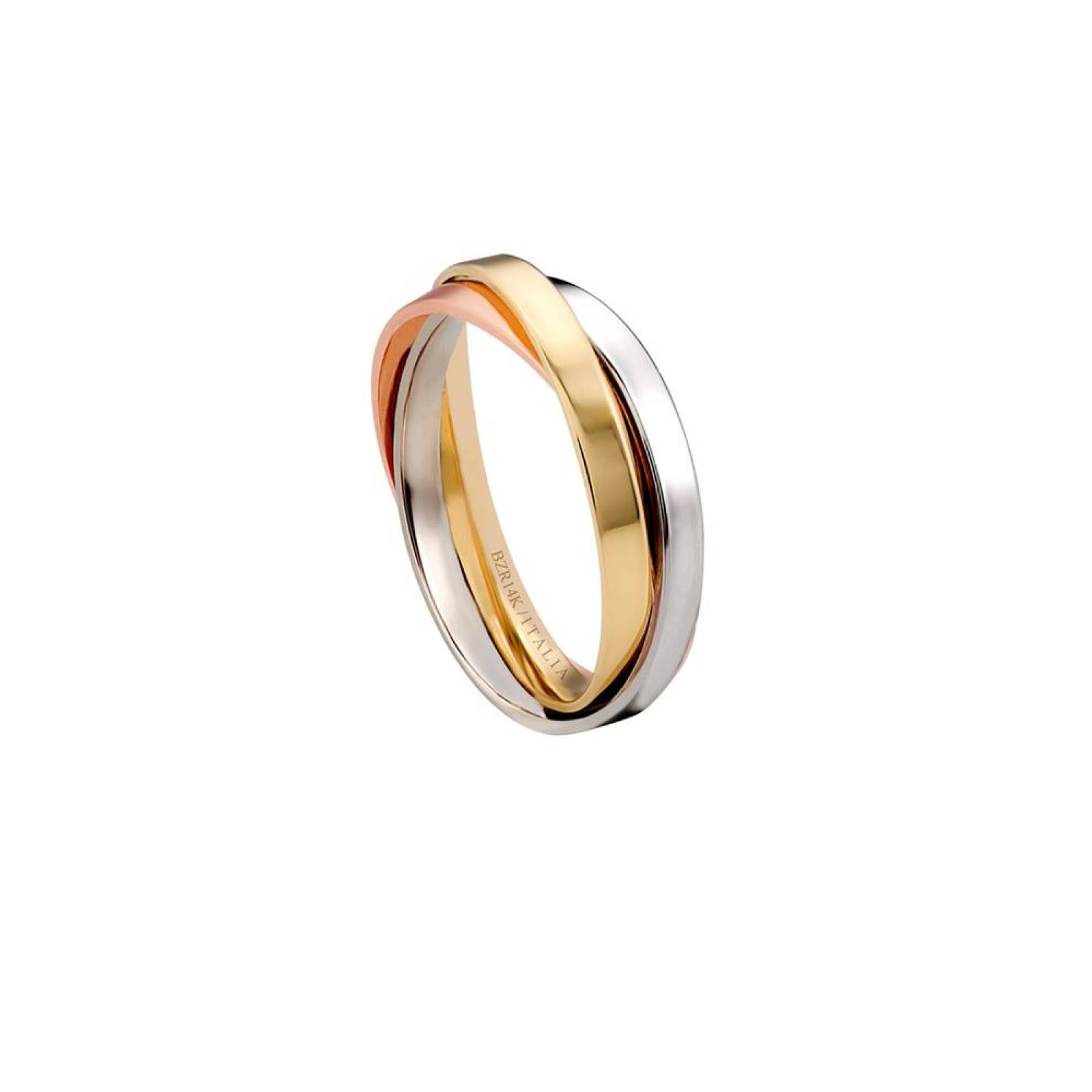 Argolla BIZZARRO de Combinada Oro Amarillo Blanco y Rosa 