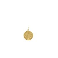 Medalla De San Benito Y Cruz De San Benito Oro Amarillo Grande