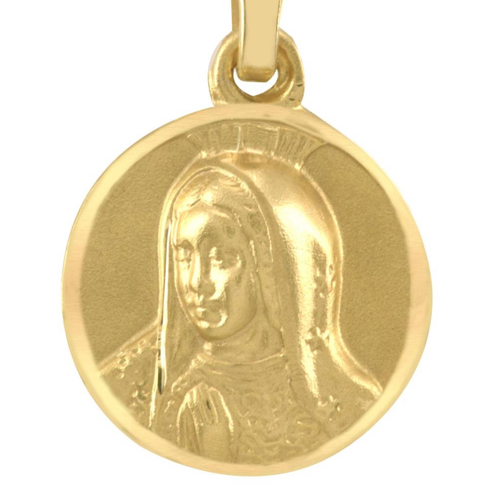 MEDALLA IMAGEN VIRGEN DE GUADALUPE BUSTO EN ORO AMARILLO 