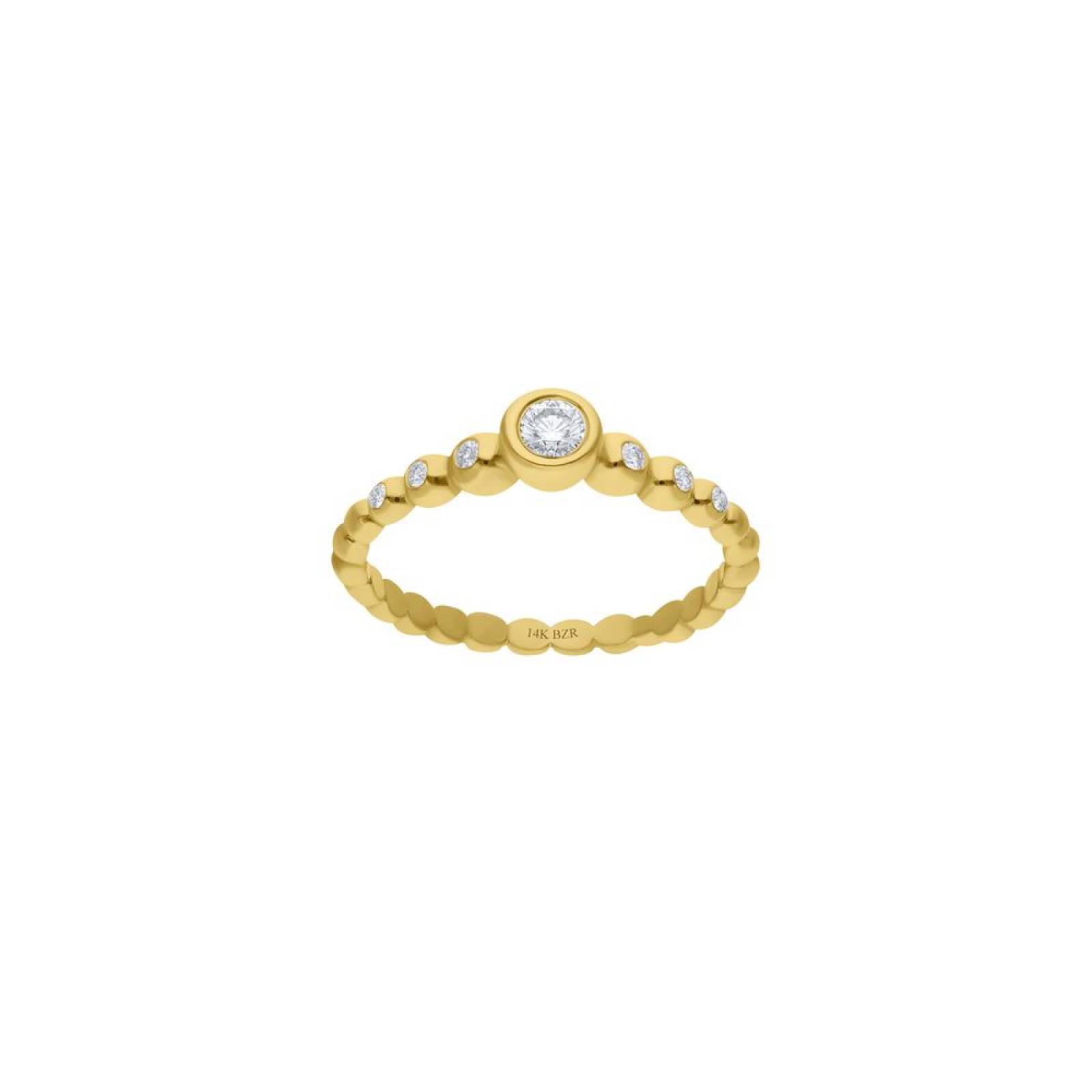 ANILLO DE ORO AMARILLO 14K CON 21PTS DE DIAMANTE (GHSI)