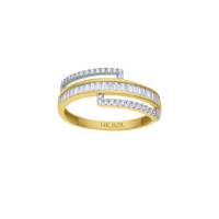 Anillo De Oro Amarillo 14K Con Zirconias
