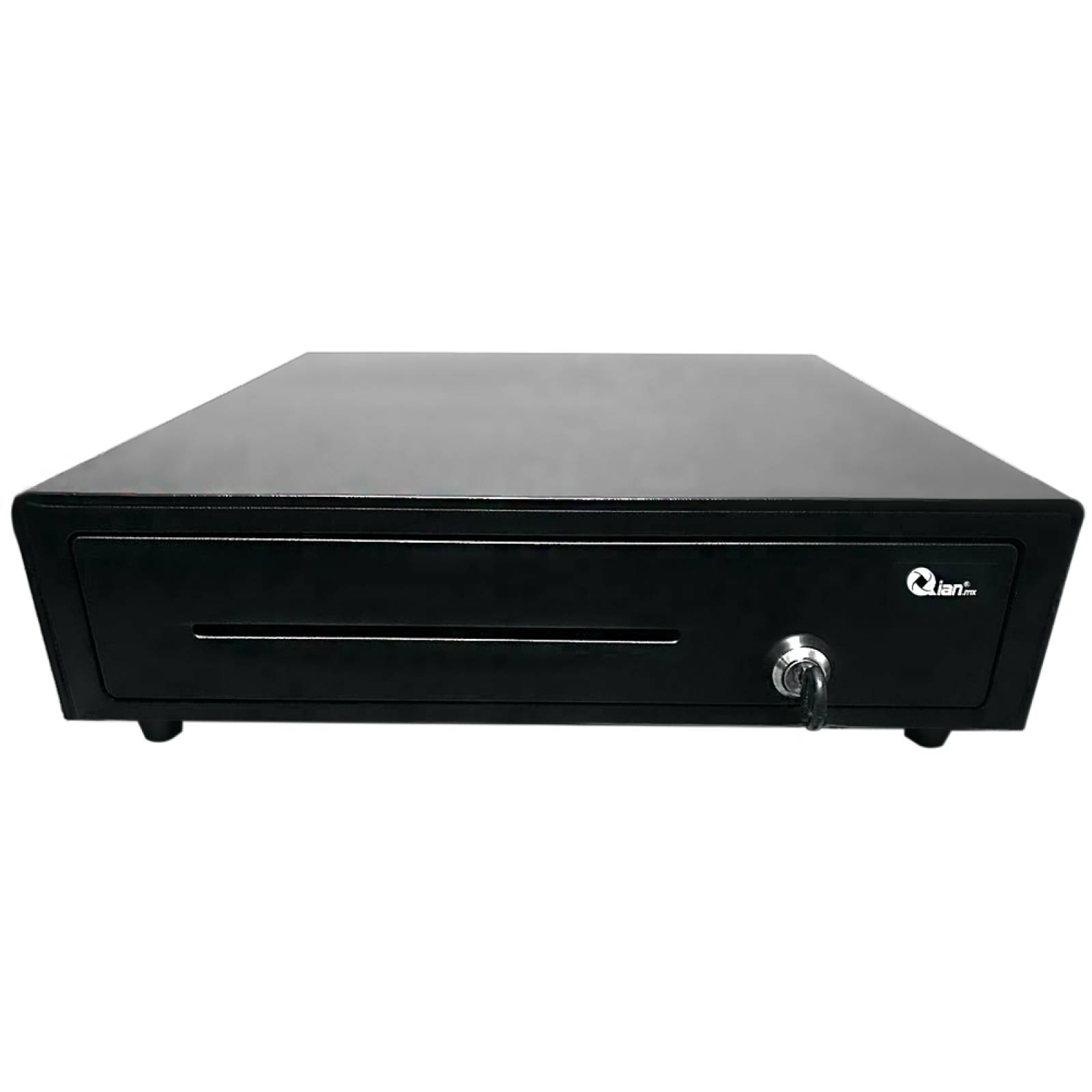 CAJÓN DE DINERO QIAN SHENG QCD1701, 5 COMPARTIMENTOS PARA BILLETES, 8 PARA MONEDAS CON LLAVE, 6.4KG, NEGRO (QCD1701)