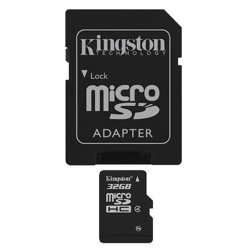 MEMORIA MICRO SD KINGSTON, 32GB, CLASE 4, CON ADAPTADOR