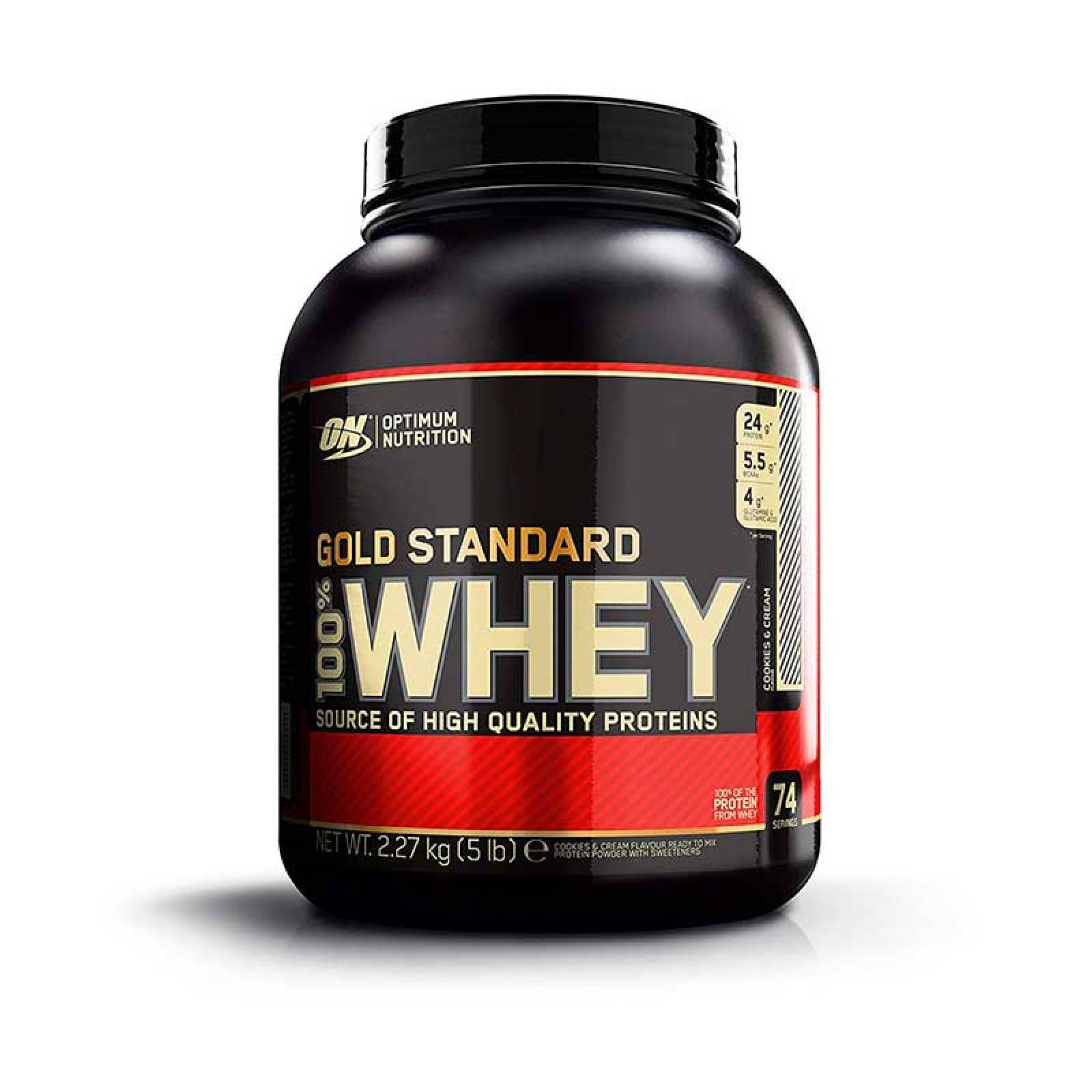 Proteina On Gold Standard Sabor Cookies and Cream 100% Whey 5 Lbs