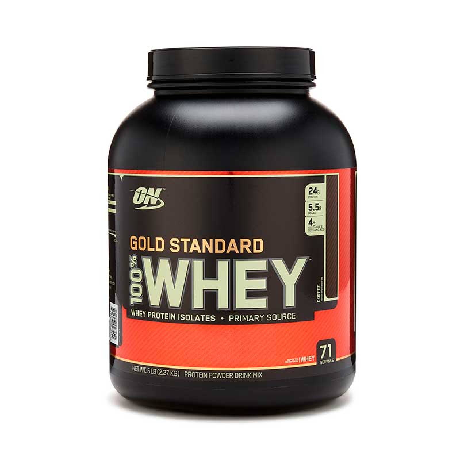 Proteina On Gold Standard Sabor Coffee 100% Whey 5 Lbs