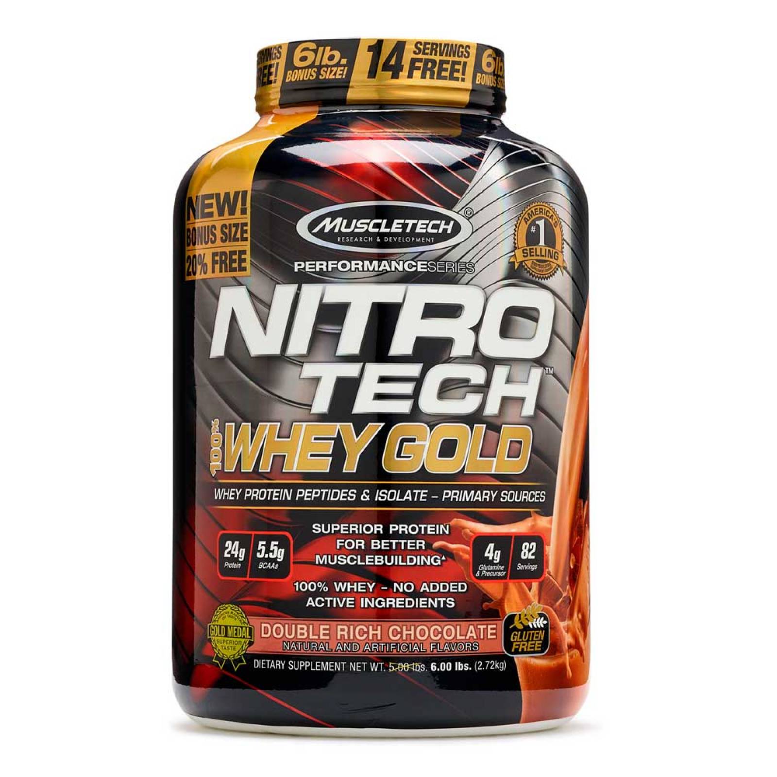 Proteina Muscletech Nitro-tech Whey Gold 5.5 Lbs Doble Rich Chocolate