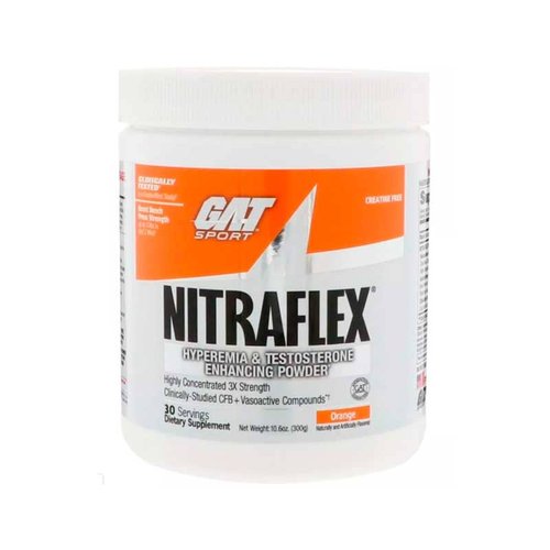 Suplemento Nitraflex Gat Pre Entreno Naranaja  300g (30 Servicios)