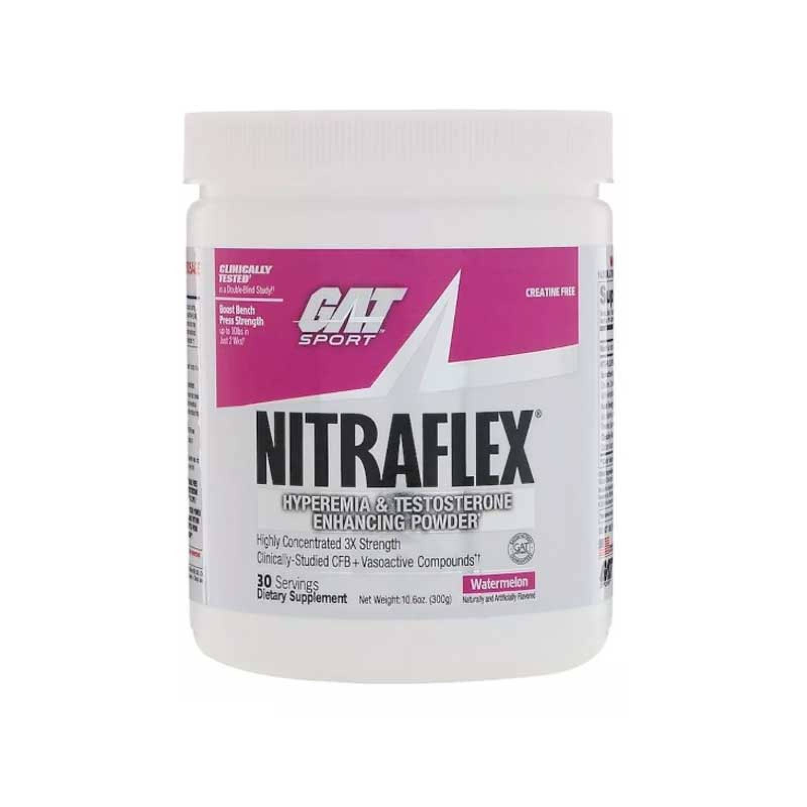 Suplemento Nitraflex Gat Pre Entreno Sandia 300g (30 Servicios)