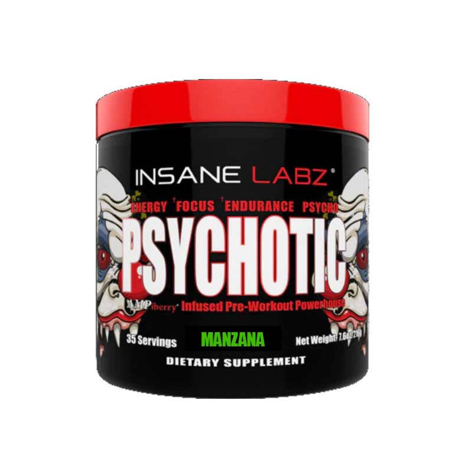 Suplemento Insane Labz Psychotic, 35 Porciones Manzana Verde