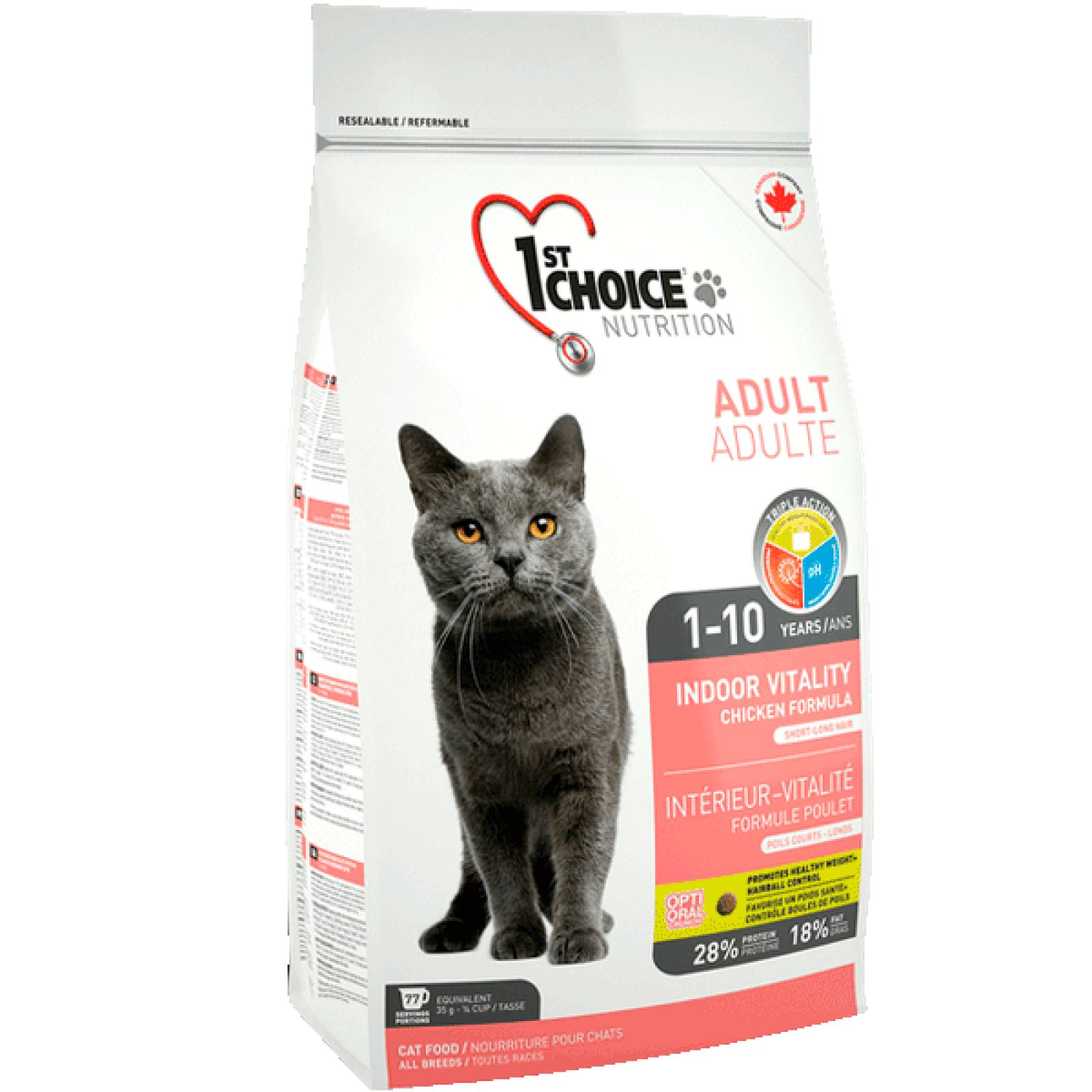 1st Choice Alimento para Gato Adulto Indoor Vitality Formula de pollo