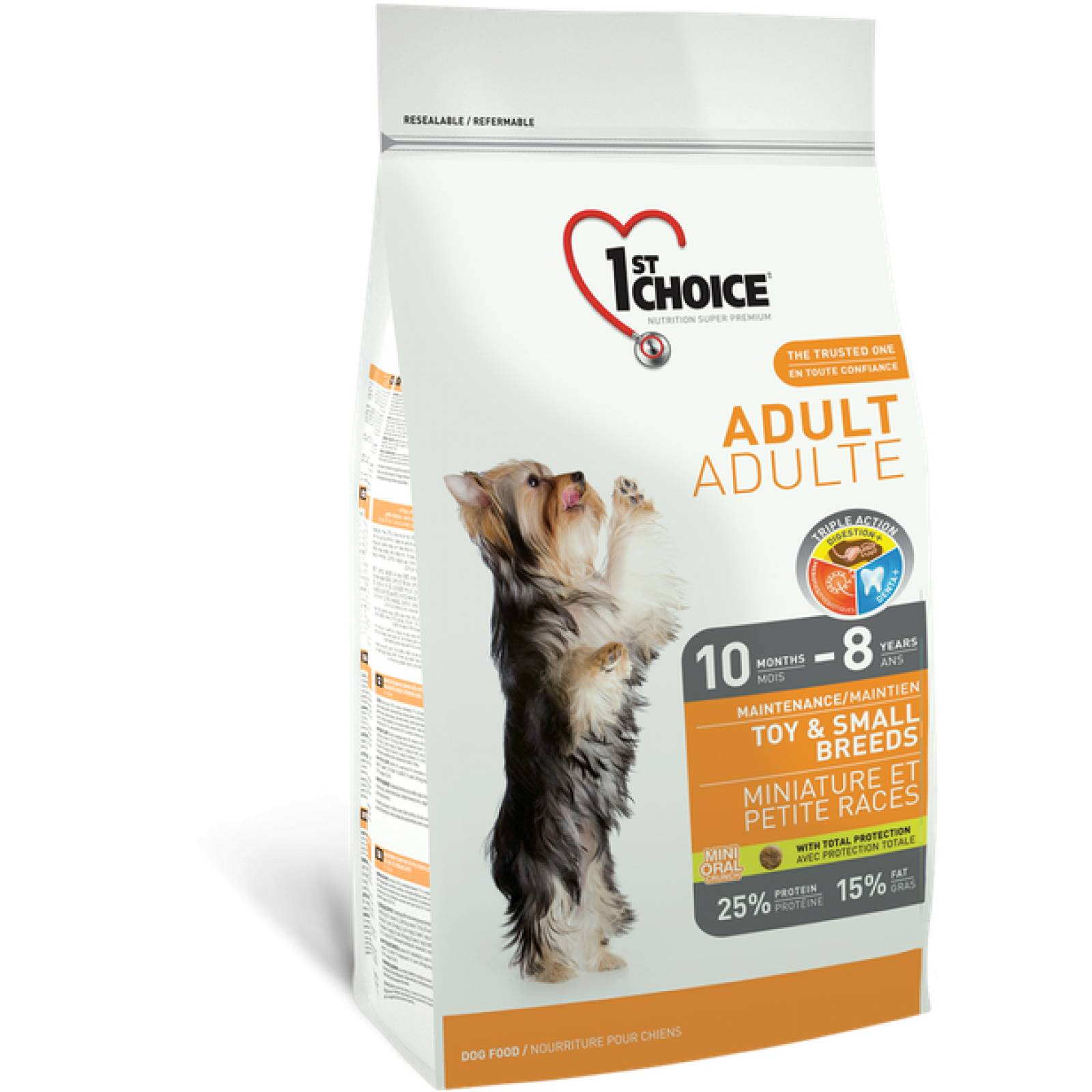 1ST Choice Alimento para Perro Adulto Mini y Raza Pequeñas Fórmula de pollo Edad: 10 meses a 8 años 20 kg