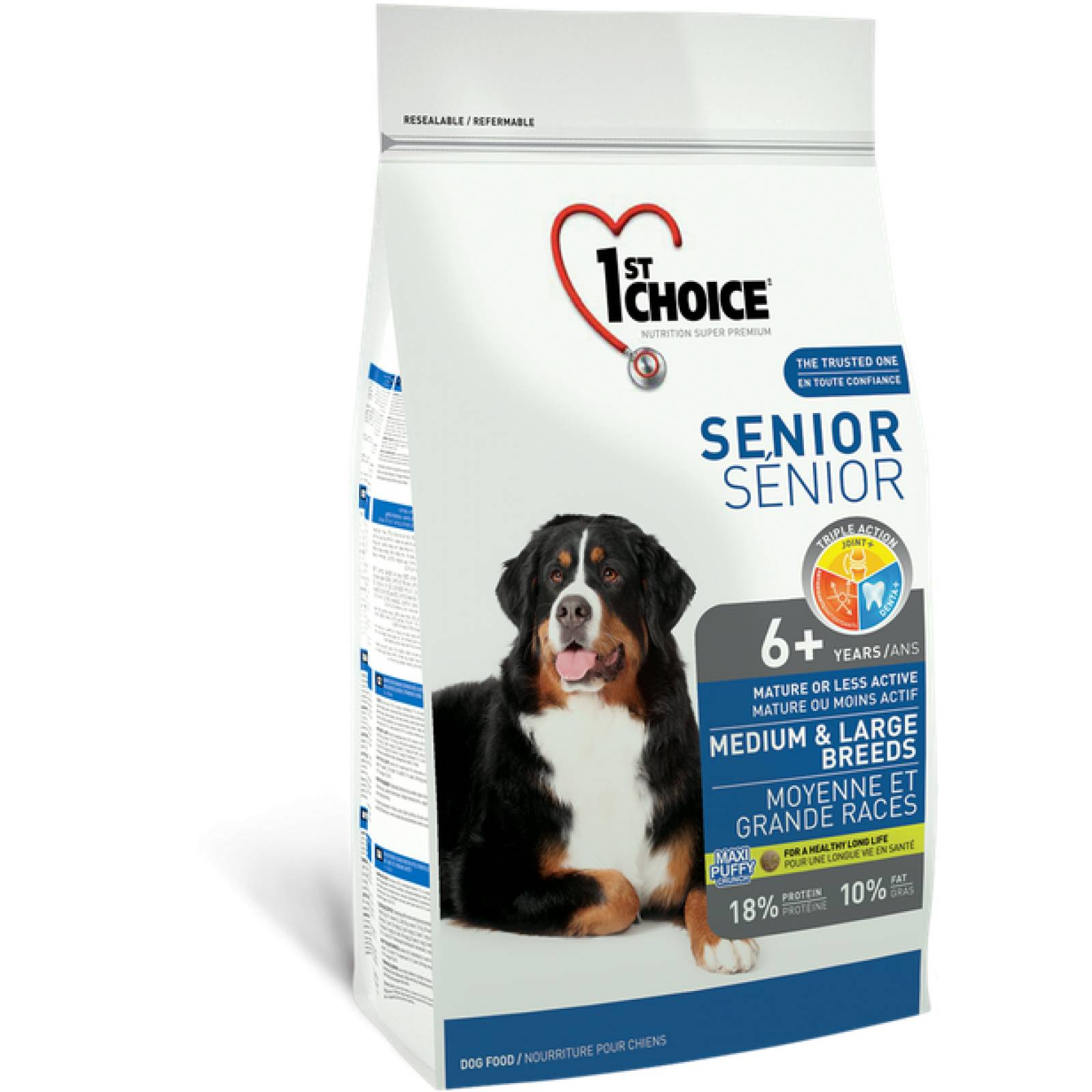1ST Choice Alimento para Perro Senior Piel y Pelaje Saludable Fórmula de Cordero, Pescado y arroz integral Edad: 7 años+ 6 kg