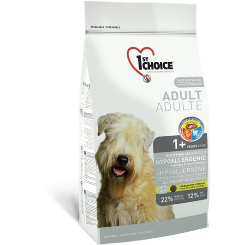 1ST Choice Alimento para Perro Hipoalegenico Fórmula de Papa y Pato Edad: 1 año+ 2.72 kg