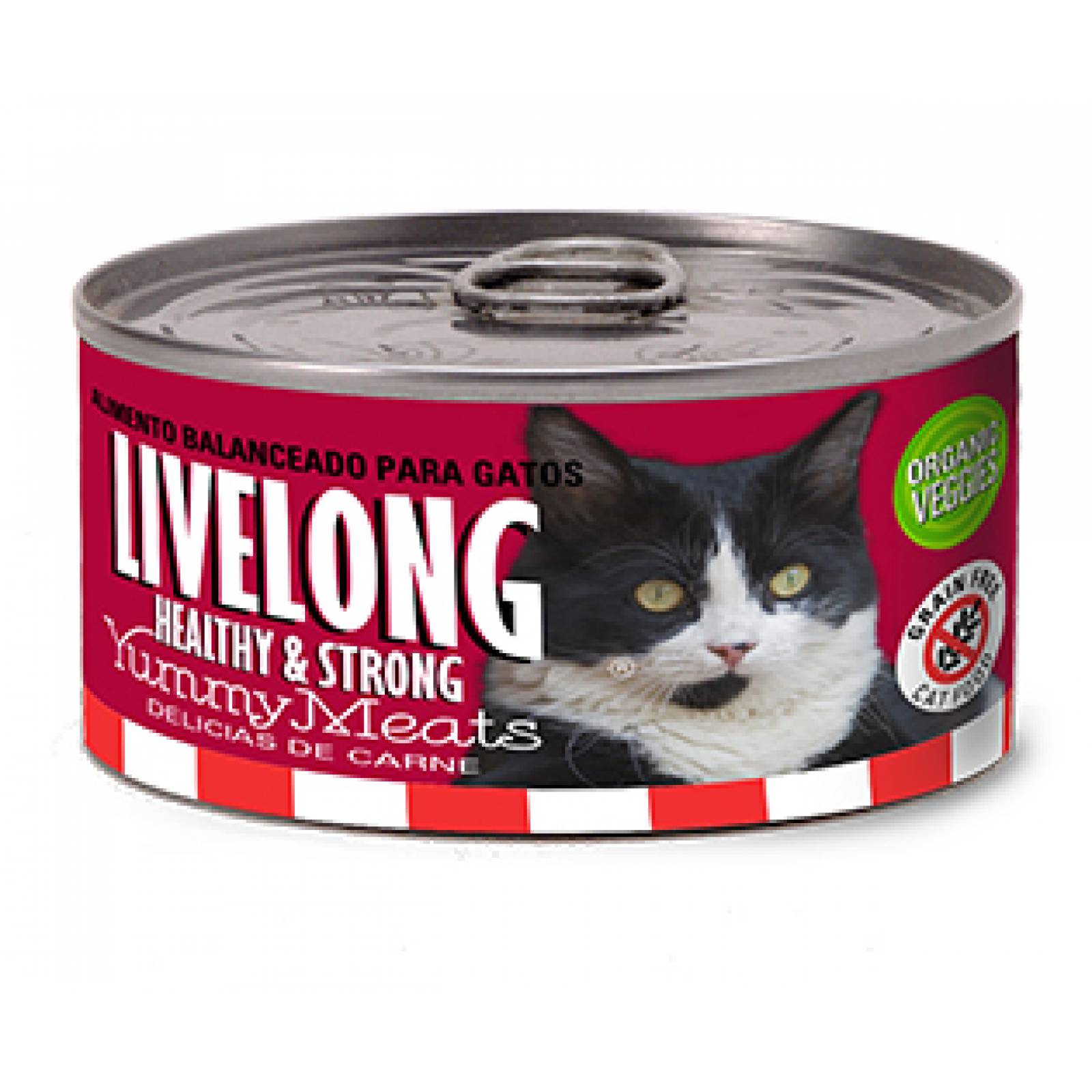 LiveLong Healthy & Strong Alimento para Gato Delicias de Carne 156 gr