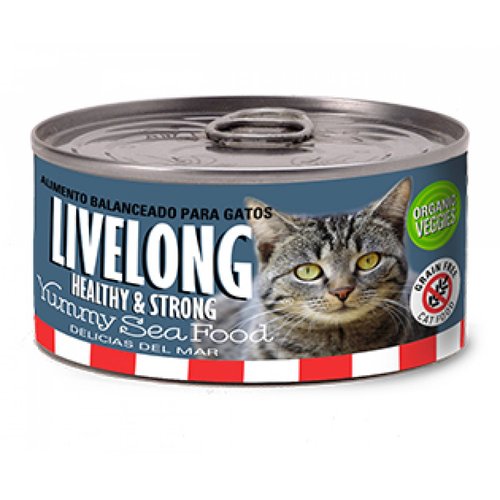 LiveLong Healthy & Strong Alimento para Gato Delicias del Mar 156 gr