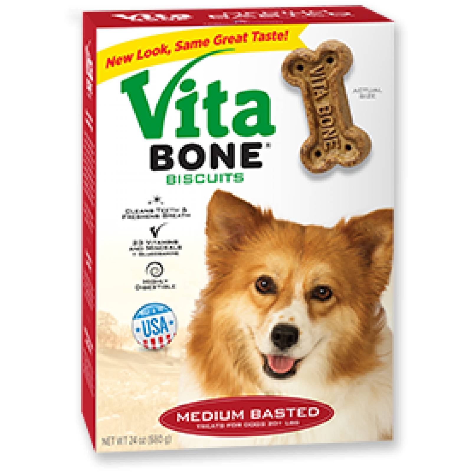 Vita Bone Premios para Perro tallas arriba de 20 lbs Bizcochos con doble recubrimiento Medium Treats 680 gr